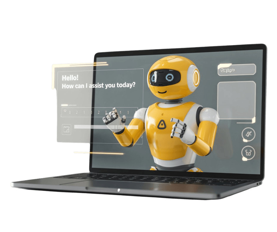 Laptop com robô